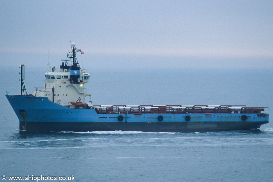 Photograph of the vessel  Mærsk Fighter pictured on the Westerschelde passing Vlissingen on 21st June 2002