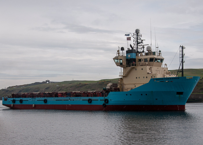  Mærsk Forwarder pictured arriving at Aberdeen on 4th May 2014