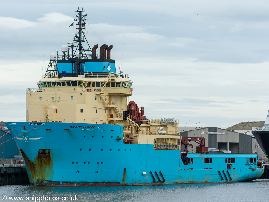 Photograph of the vessel  Mærsk Lancer pictured at Montrose on 11th October 2021