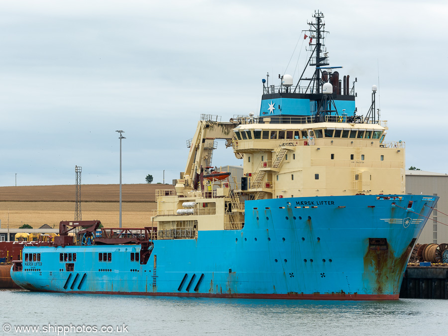 Photograph of the vessel  Mærsk Lifter pictured at Montrose on 10th August 2023