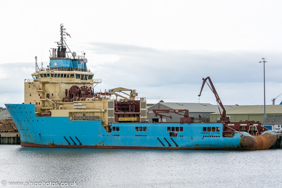 Photograph of the vessel  Mærsk Lifter pictured at Montrose on 13th September 2024