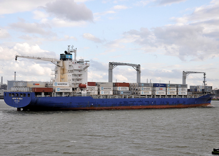 Photograph of the vessel  Maersk Nijmegen pictured passing Vlaardingen on 22nd June 2012