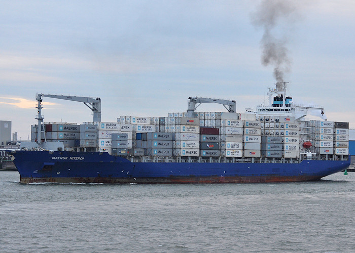 Photograph of the vessel  Maersk Niteroi pictured passing Vlaardingen on 23rd June 2012