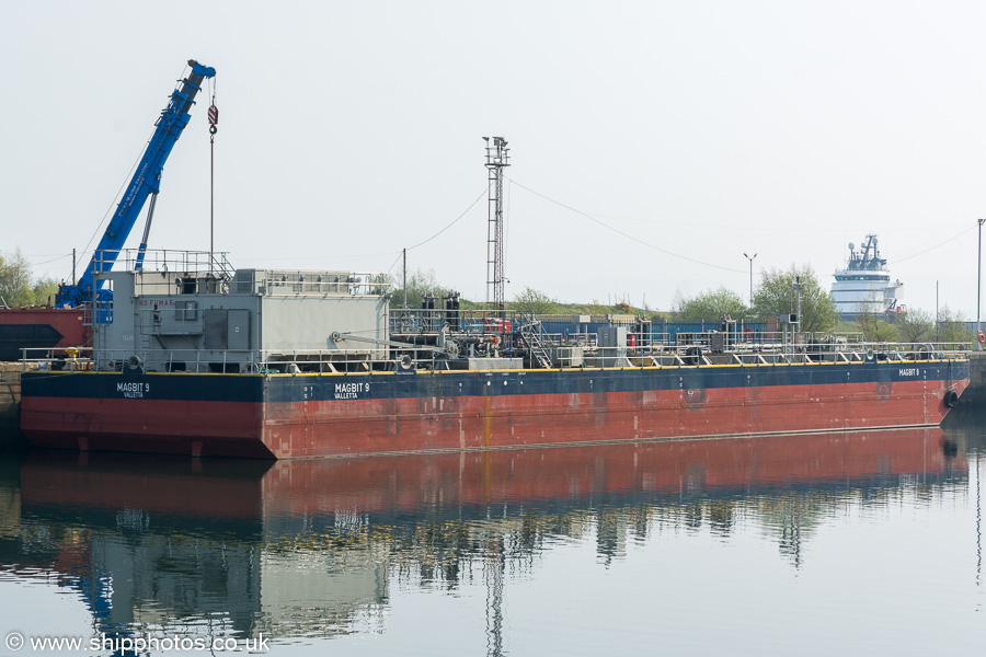 Photograph of the vessel  Magbit 9 pictured in James Watt Dock, Greenock on 21st April 2019