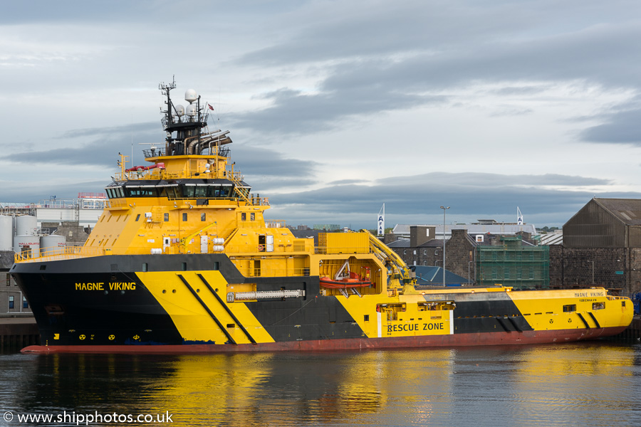 Photograph of the vessel  Magne Viking pictured at Aberdeen on 22nd May 2015