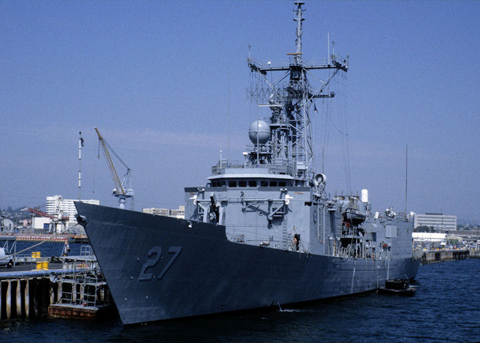 Photograph of the vessel USS Mahlon S. Tisdale pictured at San Diego on 16th September 1994