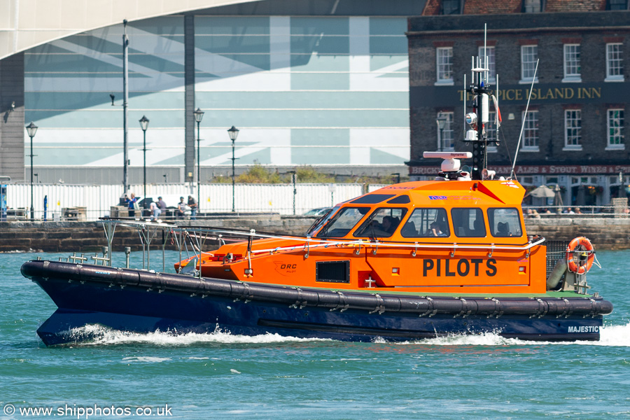 Photograph of the vessel pv Majestic pictured in Portsmouth Harbour on 7th July 2023