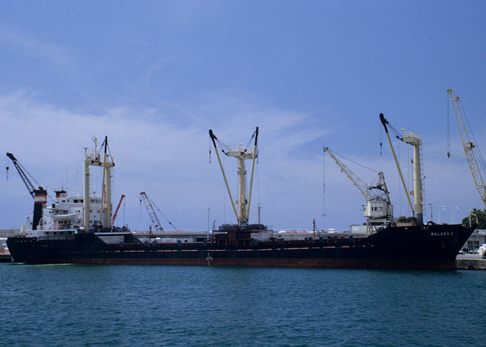 Photograph of the vessel  Malaga I pictured at Nice on 2nd July 1990