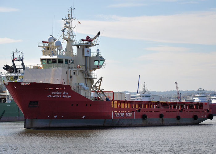 Photograph of the vessel  Malaviya Seven pictured at Aberdeen on 7th May 2013