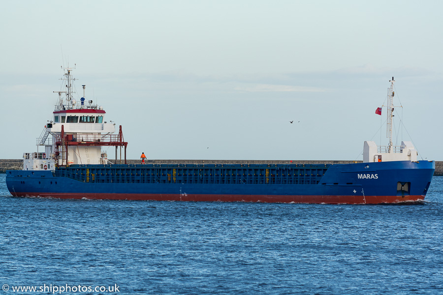 Photograph of the vessel  Maras pictured passing North Shields on 5th September 2019