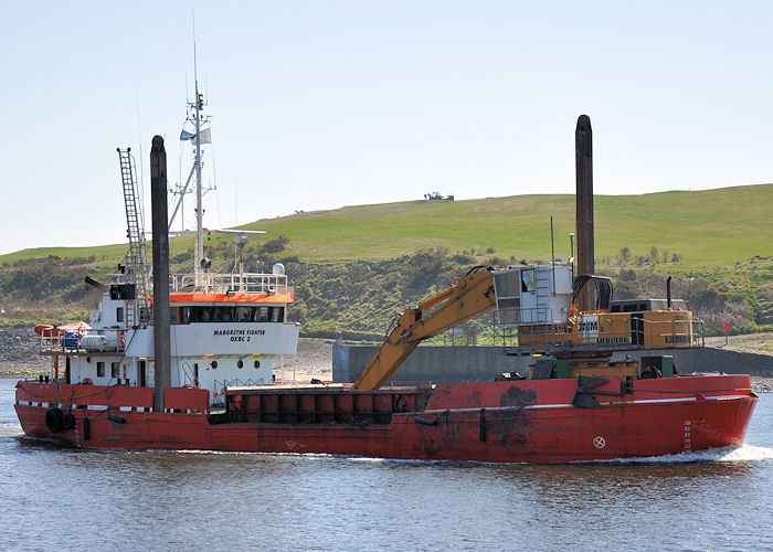 Photograph of the vessel  Margrethe Fighter pictured arriving at Aberdeen on 7th May 2013