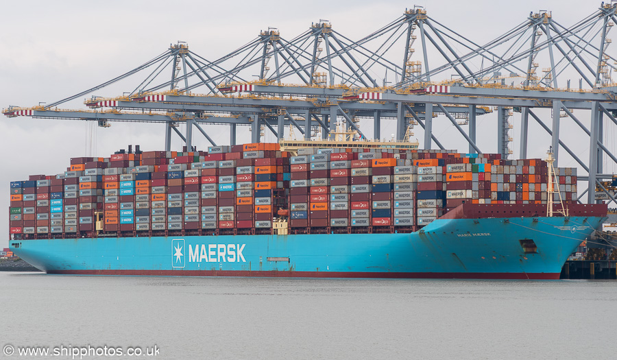 Photograph of the vessel  Marie Mærsk pictured at London Gateway on 19th July 2025