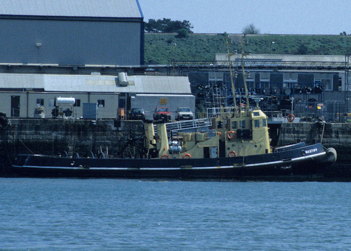 Photograph of the vessel RMAS Mastiff pictured in Devonport Naval Base on 6th May 1996