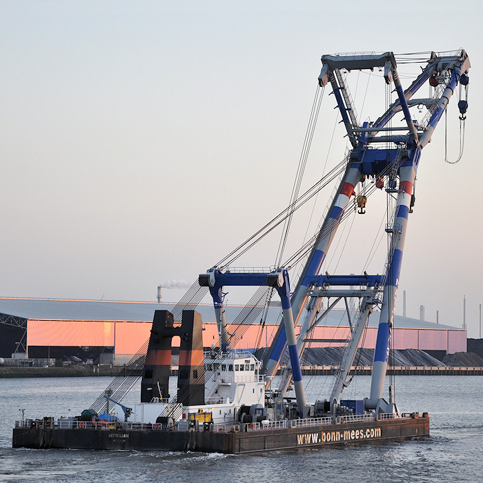 Photograph of the vessel  Matador 3 pictured under tow past Vlaardingen on 26th June 2011