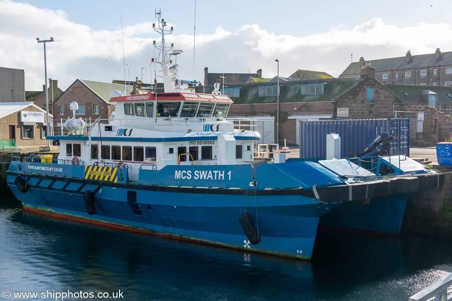 Photograph of the vessel  MCS Swath 1 pictured at Peterhead on 12th September 2024
