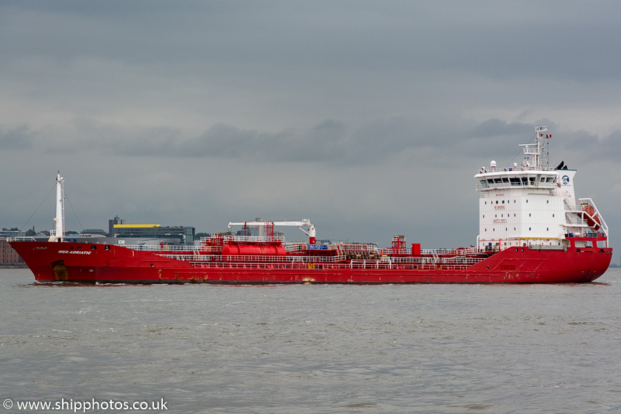 Photograph of the vessel  Med Adriatic pictured passing Seacombe on 31st August 2015