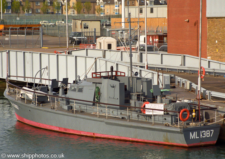 Photograph of the vessel HMSDL Medusa pictured in Empress Dock, Southampton on 20th April 2002