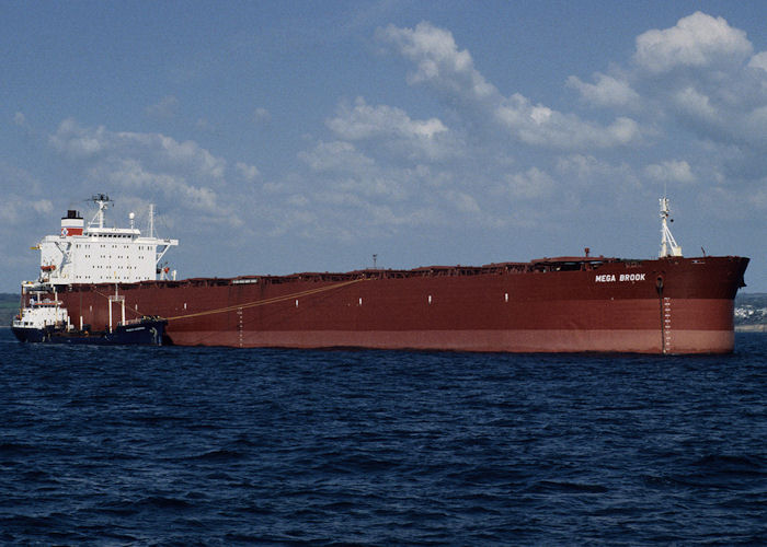 Photograph of the vessel  Mega Brook pictured in Falmouth Bay on 5th May 1996