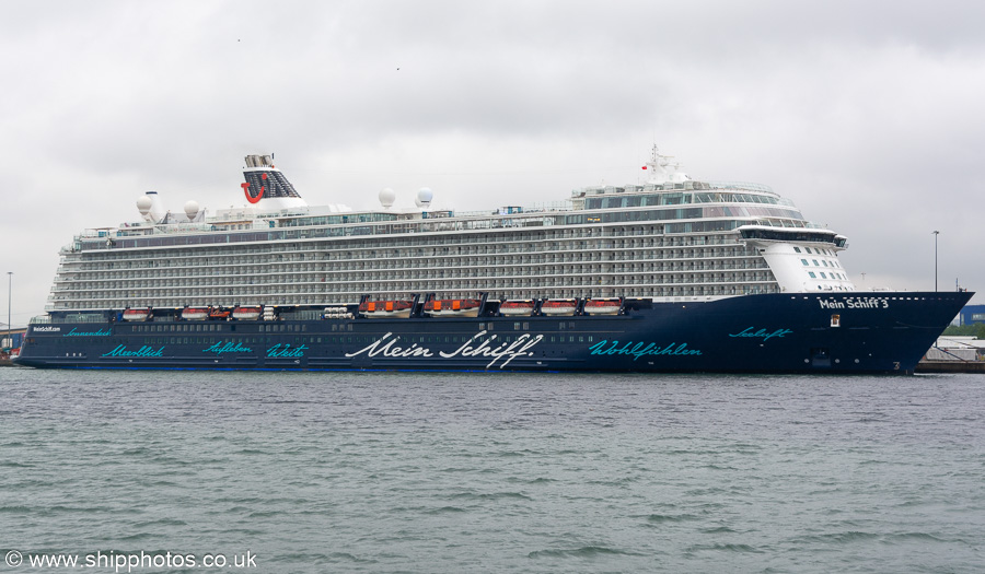 Photograph of the vessel  Mein Schiff 3 pictured at Southampton on 15th July 2024