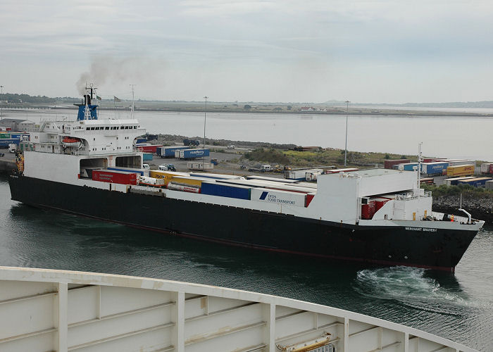 Photograph of the vessel  Merchant Bravery pictured arriving at Dublin on 16th June 2006