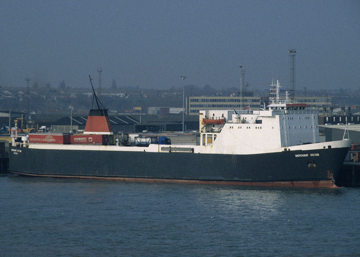 Photograph of the vessel  Merchant Victor pictured at Felixstowe on 15th April 1996