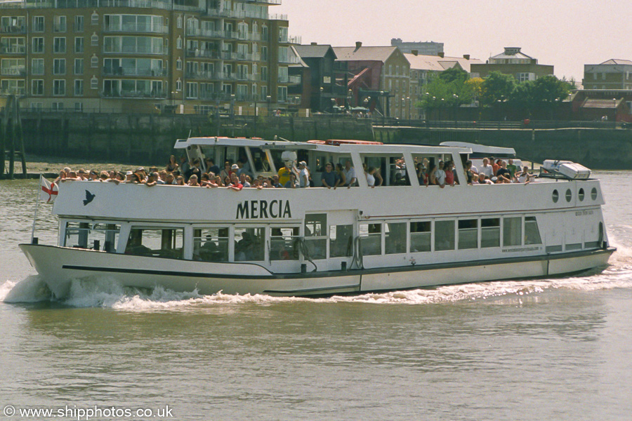 Photograph of the vessel  Mercia pictured in London on 16th July 2005