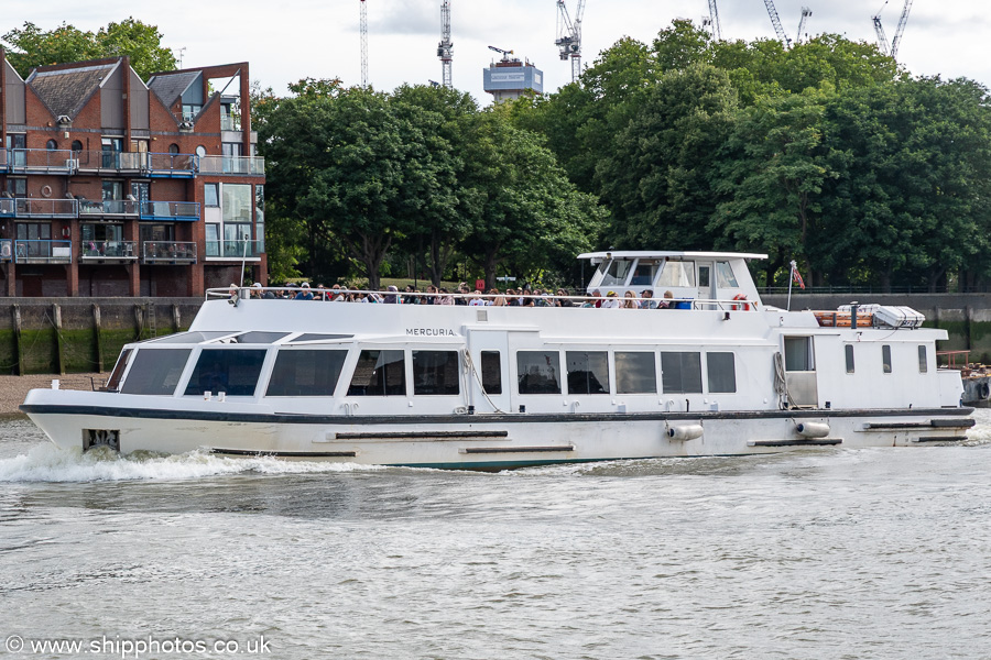 Photograph of the vessel  Mercuria pictured passing Bermondsey on 20th July 2025