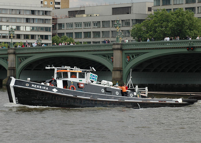 Photograph of the vessel  Mersina pictured in London on 11th June 2009