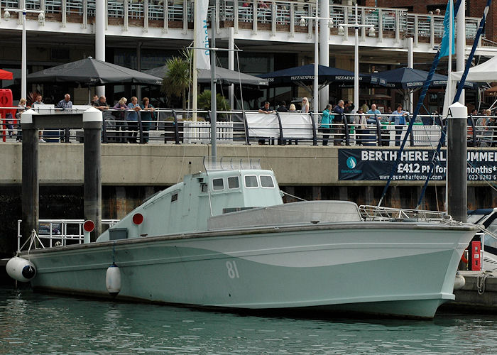 Photograph of the vessel  MGB 81 pictured at Gunwharf Quays, Portsmouth on 15th August 2010