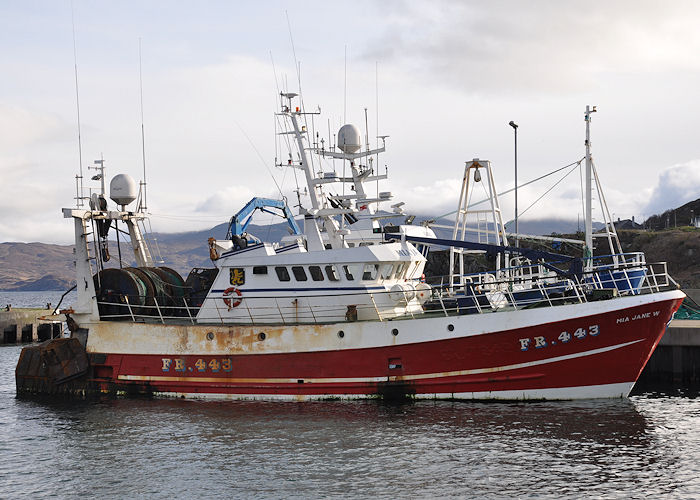 Photograph of the vessel fv Mia Jane W pictured at Mallaig on 10th April 2012