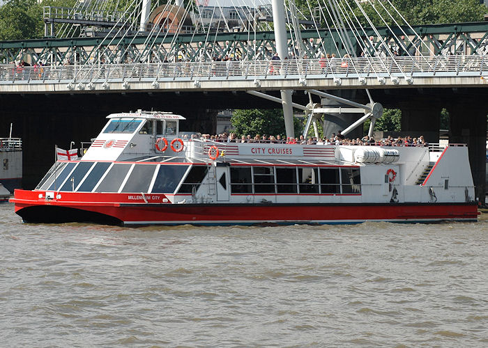 Photograph of the vessel  Millennium City pictured in London on 11th June 2009