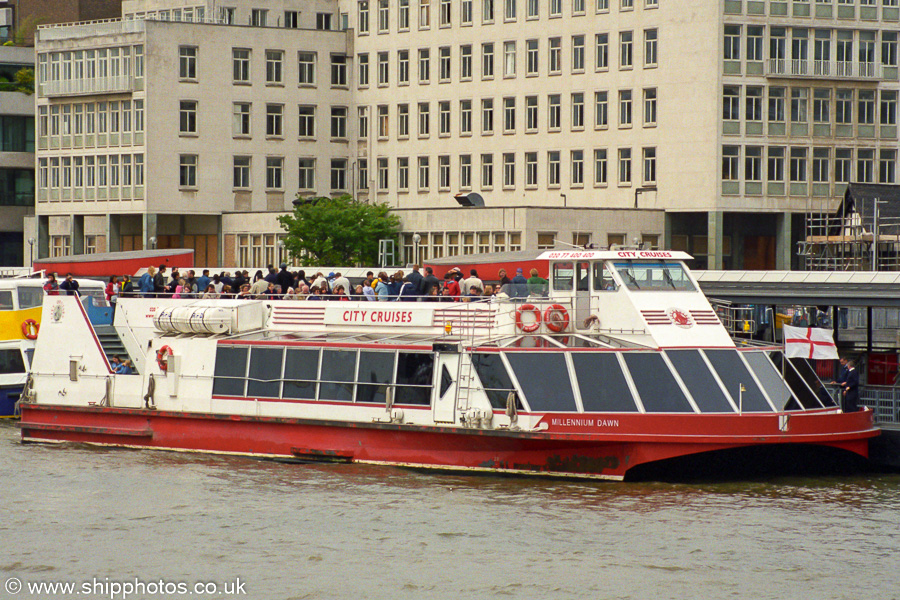 Photograph of the vessel  Millennium Dawn pictured in London on 1st May 2006