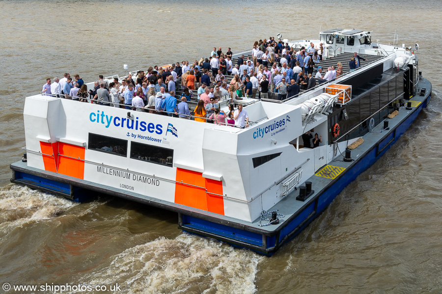 Photograph of the vessel  Millennium Diamond pictured in London on 6th July 2023