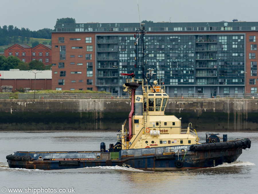 Photograph of the vessel  Millgarth pictured on the River Mersey on 3rd August 2019