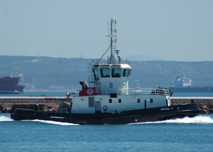 Photograph of the vessel  Mistral 9 pictured in Port Saint Louis du Rhône on 10th August 2008