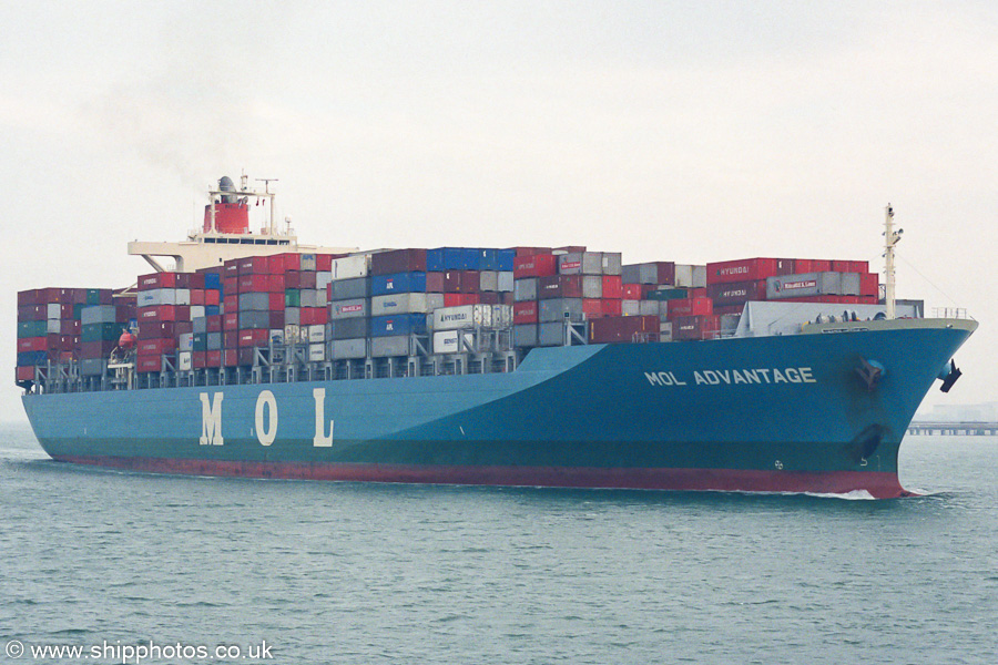 Photograph of the vessel  MOL Advantage pictured approaching Southampton on 12th April 2003