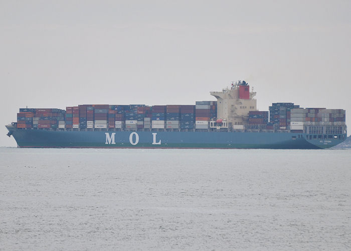 Photograph of the vessel  MOL Charisma pictured in the Solent on 10th June 2013