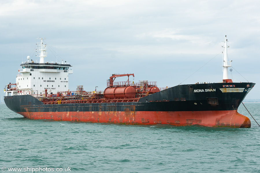 Photograph of the vessel  Mona Swan pictured at anchor in the Solent on 15th July 2024