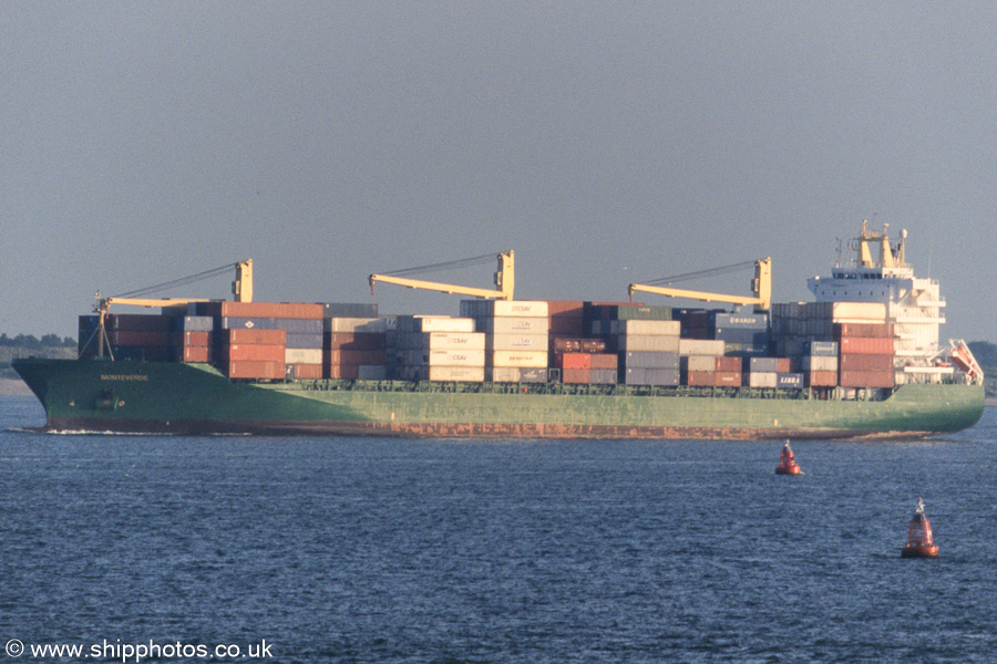 Photograph of the vessel  Monteverde pictured on the Westerschelde passing Vlissingen on 18th June 2002