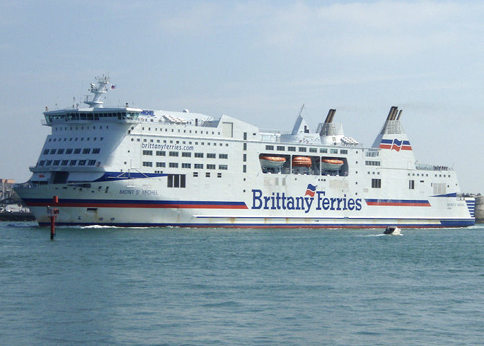 Photograph of the vessel  Mont St. Michel pictured arriving in Portsmouth Harbour on 8th September 2007