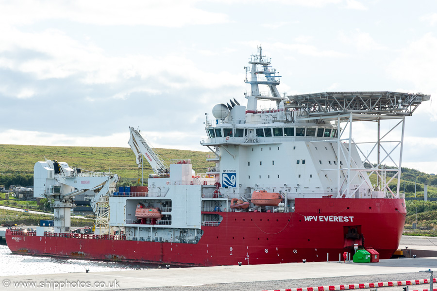 Photograph of the vessel  MPV Everest pictured at Balmoral Quay, Aberdeen South Harbour on 13th September 2024