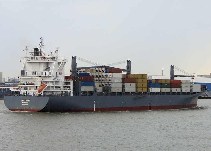 Photograph of the vessel  MSC Davos pictured passing Vlaardingen on 28th June 2011