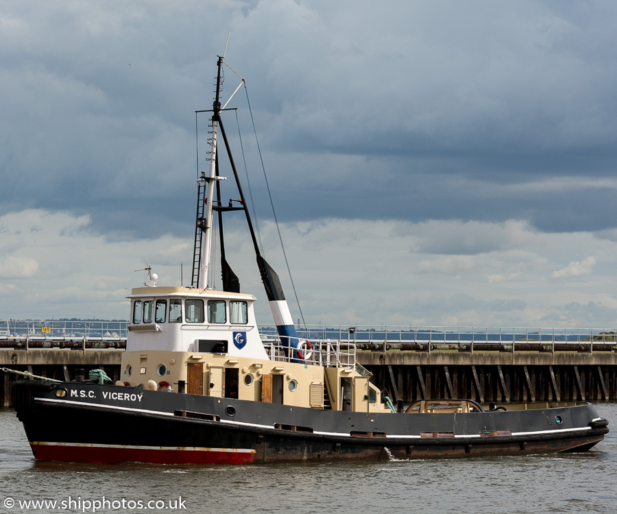 Photograph of the vessel  MSC Viceroy pictured passing Ellesmere Port on 29th August 2015