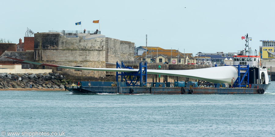 Photograph of the vessel  MTB Blade Runner Two pictured arriving in Portsmouth Harbour on 18th April 2024