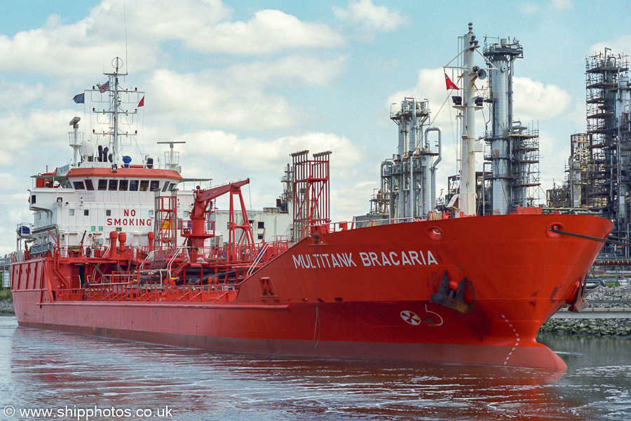 Photograph of the vessel  Multitank Bracaria pictured at Stanlow on 27th July 2002