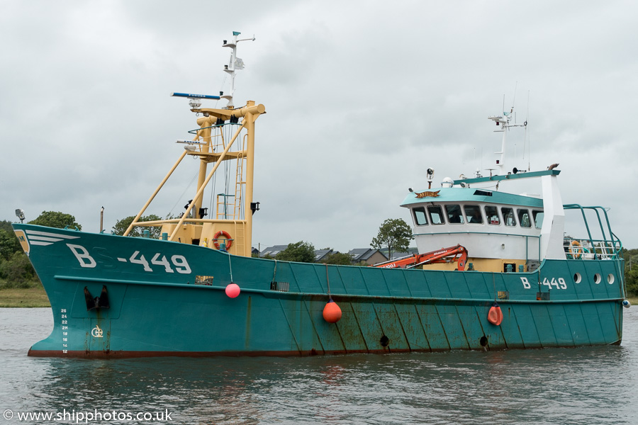 Photograph of the vessel fv Mytilus pictured arriving at Kirkcudbright on 18th July 2015