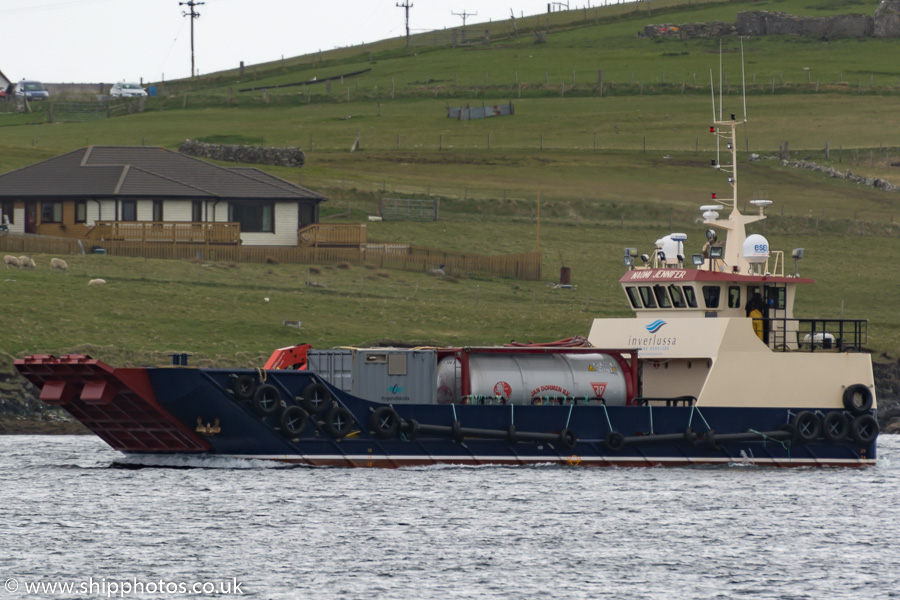 Photograph of the vessel  Naomi Jennifer pictured arriving at Scalloway on 20th May 2015