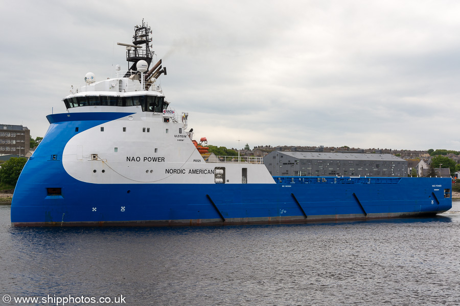 Photograph of the vessel  NAO Power pictured departing Aberdeen on 29th May 2019