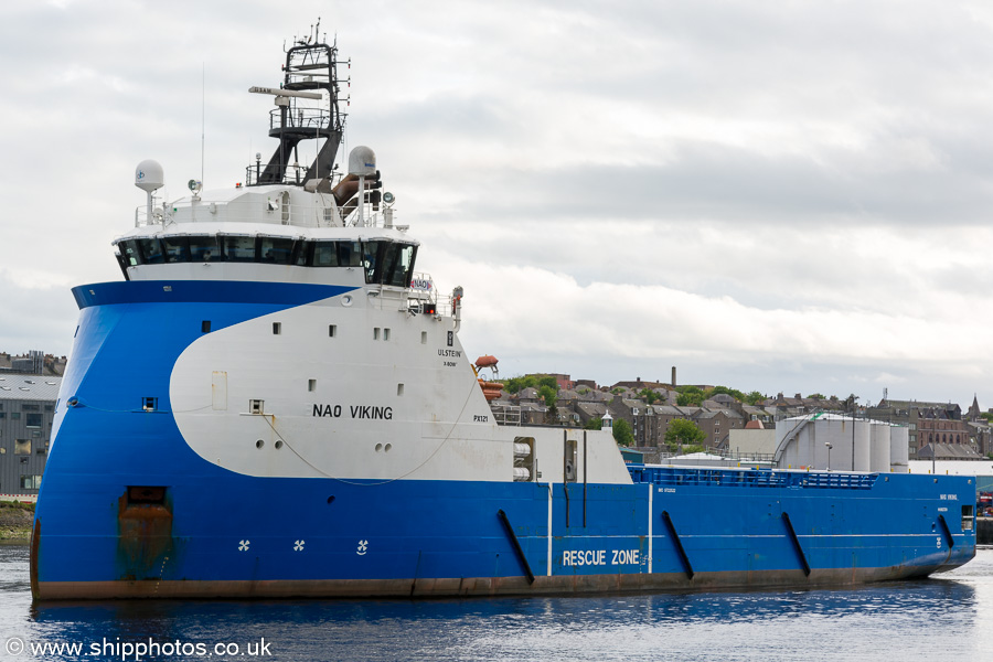 Photograph of the vessel  NAO Viking pictured departing Aberdeen on 27th May 2019