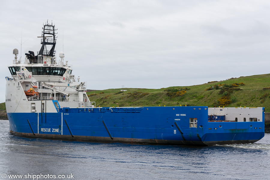 Photograph of the vessel  NAO Viking pictured departing Aberdeen on 30th May 2019